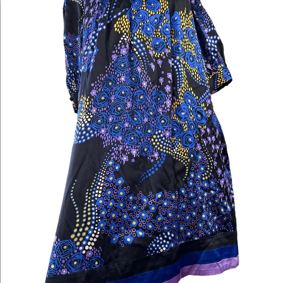 Calypso 100% Silk A Line Floral Dress Keyhole Front size Small - Picture 6 of 17